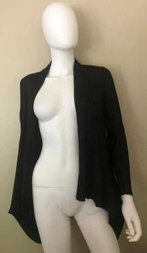MASAKI MATSUKA BLACK PLEATED LIGHTWEIGHT JACKET BLAZER O/Z (1 of 2)