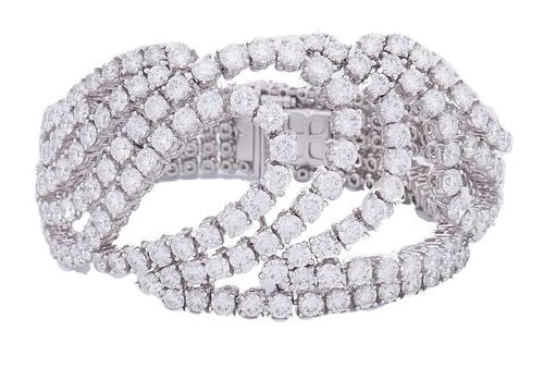 BOUCHERON BRACELET 18K WHITE GOLD DIAMOND ESTATE JEWELRY: BOUCHERON BRACELET 18K WHITE GOLD DIAMOND ESTATE JEWELRY VK JUOOOO BOUCHERON 18 karat White Gold Diamond Bracelet An exquisite Boucheron bracelet made of 18 karat white gold and diamond. This