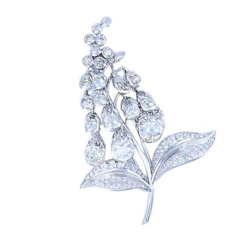 ANTIQUE RENE BOIVIN PLATINUM DIAMOND BROOCH CIRCA 1880S (1 of 2)