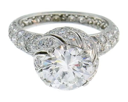 TIFFANY & CO SCHLUMBERGER DIAMOND PLATINUM BUDS RING 1.63CT E VS2 GIA ENGAGEMENT (1 of 2)