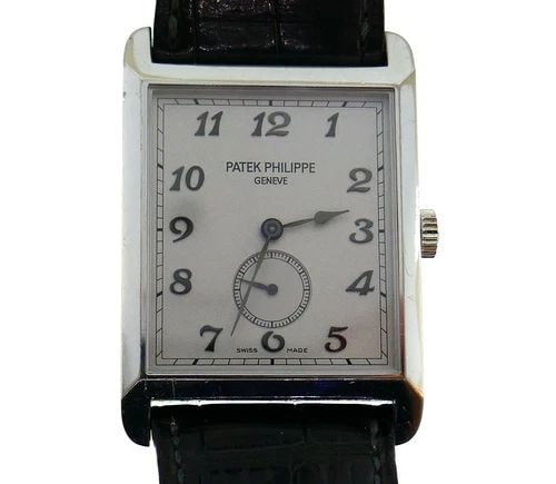 PATEK PHILIPPE WHITE GOLD UNISEX WATCH BLK LEATHER STRAP ORIGINAL (1 of 2)