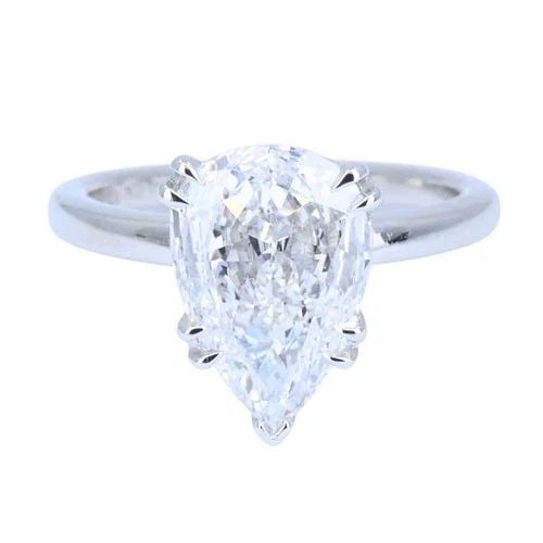 PEAR SHAPED DIAMOND PLATINUM ENGAGEMENT RING 1.71 CARAT GIA D VS2 ESTATE JEWELRY (1 of 2)