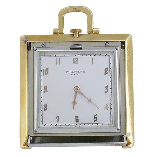 VINTAGE PATEK PHILIPPE 14K GOLD TRAVEL CLOCK PENDANT POCKET WATCH ESTATE JEWELRY (1 of 2)