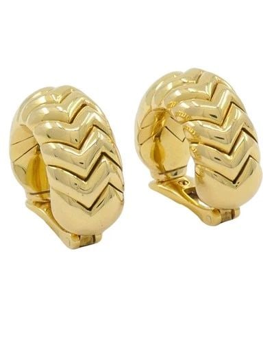 BVLGARI BULGARI GOLD EARRINGS 18K SPIGA COLLECTION CLIP-ON: BVLGARI BULGARI GOLD EARRINGS 18K SPIGA COLLECTION CLIP-ON NS IGOO Bvlgari Bulgari Gold Earrings 18k Spiga Collection Clip-On A pair of Bulgari Spiga huggie earrings, crafted in 18k gold and feature t