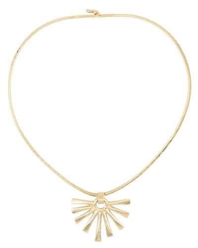 JAMES AVERY 14K GOLD COLLAR NECKLACE HAMMERED GOLD SUN PENDANT (1 of 2)