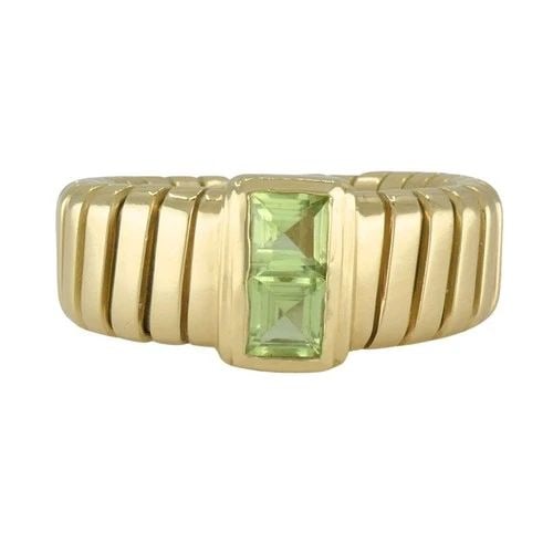 VINTAGE BVLGARI BULGARI 18K GOLD TUBOGAS PERIDOT RING, CIRCA 1990S (1 of 2)
