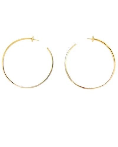 CARTIER TRINITY HOOP EARRINGS TRI-COLOR GOLD: CARTIER TRINITY HOOP EARRINGS TRI-COLOR GOLD NS ARRT Cartier Trinity Hoop Earrings Tri-Color Gold A pair of Cartier Trinity hoop earrings crafted in 18k gold and showcasing the iconic tri-color design