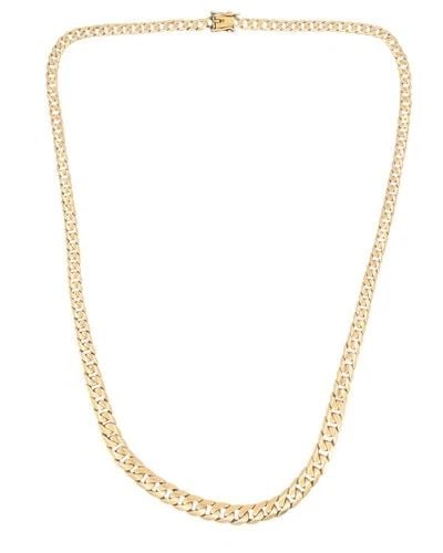 VINTAGE 14K GOLD CURB LINK CHAIN NECKLACE: VINTAGE 14K GOLD CURB LINK CHAIN NECKLACE NS NOOO Vintage 14k Gold Curb Link Chain Necklace A vintage 14k gold curb link chain necklace, featuring a gradual taper that starts with slimmer links near t