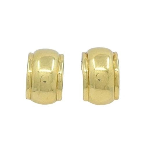 TIFFANY & CO. 18K GOLD HUGGIE HOOP EARRINGS: TIFFANY & CO. 18K GOLD HUGGIE HOOP EARRINGS ES AJOO Product details: Designer: Tiffany & Co. Circa: 1990s Materials: 18K Gold Weight: 18.4 Grams Measurement: ¾" in Diameter and ½" in Wid