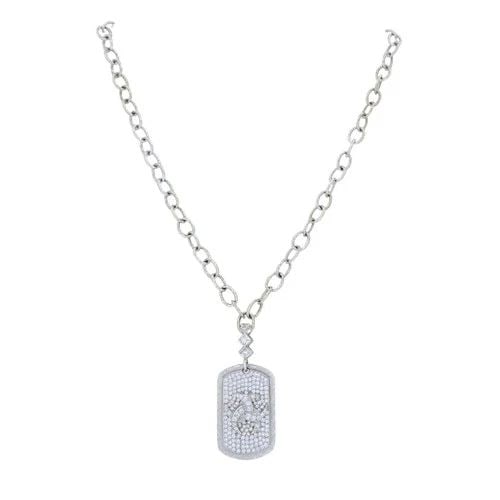 LOREE RODKIN DIAMOND PAVÉ PENDANT NECKLACE IN 18K WHITE GOLD: LOREE RODKIN DIAMOND PAVÉ PENDANT NECKLACE IN 18K WHITE GOLD KL AOOO This Loree Rodkin diamond pavé pendant necklace is crafted in 18 karat white gold and dates to the late 1990s to early 2000s. The