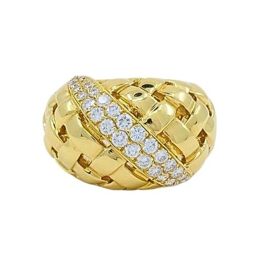 TIFFANY AND CO. 18K GOLD DIAMOND DOME VANNERIE RING (1 of 2)