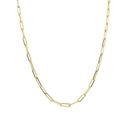 18K GOLD PAPERCLIP CHAIN NECKLACE, ITALY (1 of 2)