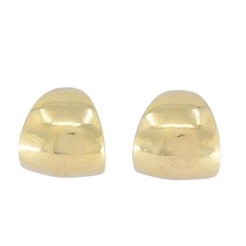 VINTAGE 14K GOLD SCULPTURAL HOOP EARRINGS (1 of 2)