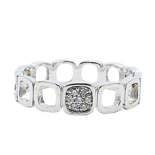 DINH VAN 18K WHITE GOLD RING DIAMOND BAND (1 of 2)