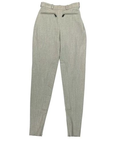VINTAGE HERMES GREY WOOL RIDING SKINNY LEGGINGS PANTS SIZE 38: VINTAGE HERMES GREY WOOL RIDING SKINNY LEGGINGS PANTS SIZE 38 VINTAGE HERMES GREY WOOL RIDING SKINNY LEGGINGS PANTS SIZE 38 Size FR 38 High waisted with small belt loops at the waist Two buttons engra