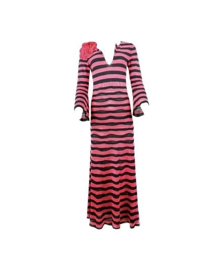 SONIA RYKIEL PARIS PINK AND NAVY STRIPED MAXI DRESS W/ FLOWER BROOCH SIZE 38: SONIA RYKIEL PARIS PINK AND NAVY STRIPED MAXI DRESS W/ FLOWER BROOCH SIZE 38 SONIA RYKIEL PARIS PINK AND NAVY STRIPED MAXI DRESS W/ FLOWER BROOCH SIZE 38 Size 38 100% Cotton Pink and navy stripped pat