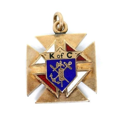VICTORIAN 10K ROSE GOLD ENAMEL MALTESE CROSS PENDANT: Victorian 10k Rose Gold Enamel Maltese Cross Pendant @nadinekrakovcollection NS N00 Victorian 10k rose gold enamel Maltese cross pendant. More likely, belonged to the Knights of Columbus, the world's 