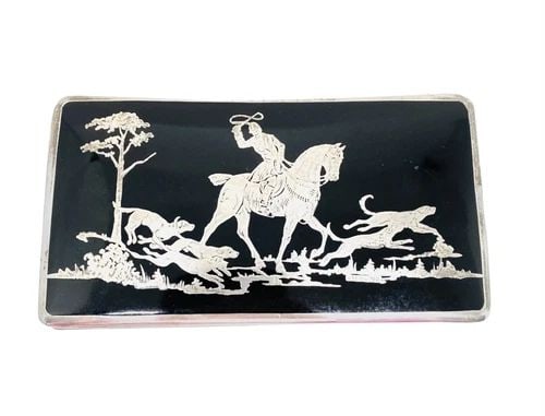 1920S BOHEMIAN STERLING SILVER AND GLASS DECORATIVE JEWELRY BOX (1 of 2)