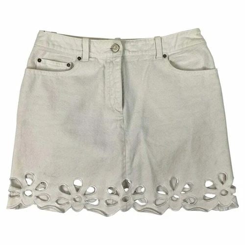 CELINE WHITE DENIM MINI SKIRT, SIZE 40 (1 of 2)