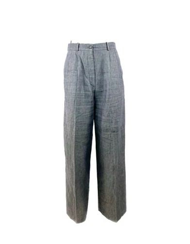 HERMES PARIS BLUE LINEN STRAIGHT TROUSERS PANTS SIZE 38 (1 of 2)