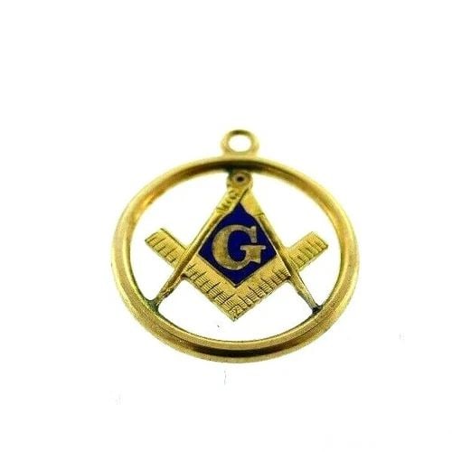 MASONIC ANTIQUE 14K ROSE GOLD & ENAMEL CHARM (1 of 2)