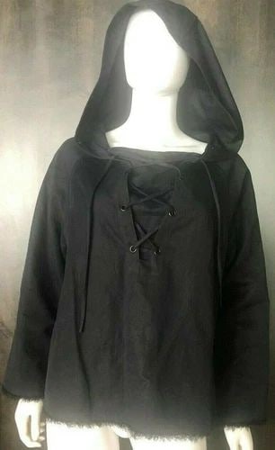 NILI LOTAN CASUAL BLACK HOODIE TOP SIZE M (1 of 2)