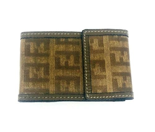 VINTAGE FENDI SIGNATURE DOUBLE F CANVAS BROWN WALLET COIN PURSE CREDIT CARD HOLD: VINTAGE FENDI SIGNATURE DOUBLE F CANVAS BROWN WALLET COIN PURSE CREDIT CARD HOLD VINTAGE FENDI SIGNATURE DOUBLE F CANVAS BROWN WALLET COIN PURSE CREDIT CARD HOLD Vintage Fendi Signature Double F Canva
