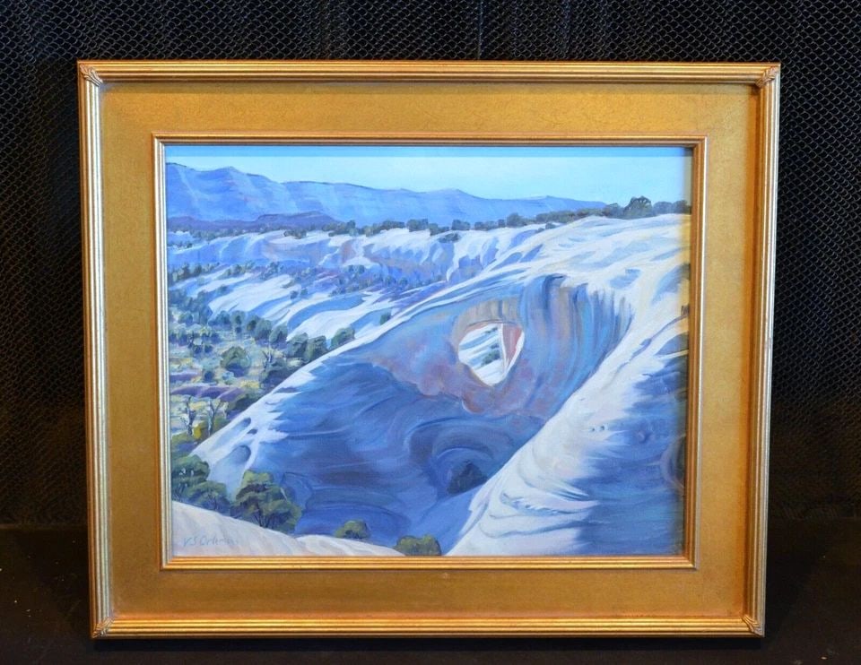 VALERIE ORLEMANN - GRAND STAIRCASE ESCALANTE UTAH SNOW - OIL PAINTING LANDSCAPE (1 of 2)
