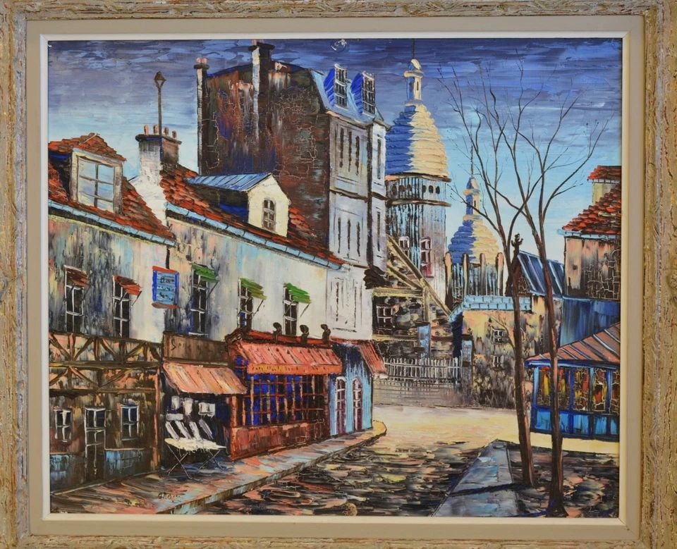 IMPRESSIONIST PAINTING - VIBRANT STREET SCENE MONTMARTRE - HISTORIC PARIS FRANCE (1 of 2)