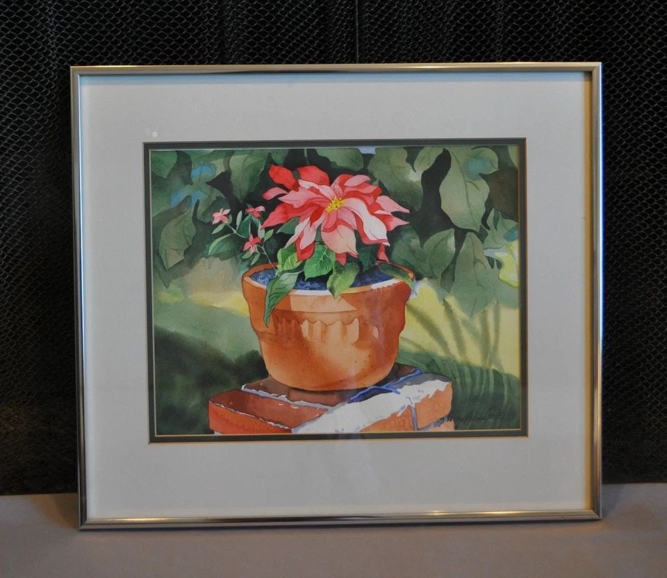 ORIGINAL LAGUNA BEACH WATERCOLOR PAINTING - POINSETTA - ROBIN WETHE ALTMAN (1 of 2)