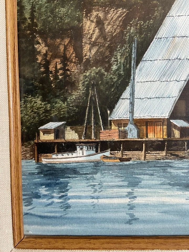 JIM KNUTSON - VTG WATERCOLOR PAINTING - CABIN NORTHERN ALASKA ON COAST - KNIK: JIM KNUTSON - VTG WATERCOLOR PAINTING - CABIN NORTHERN ALASKA ON COAST - KNIK Item Description: This vintage watercolor painting was done by Alaskan artist, Jim Knutson. Jim lived and painted in the a