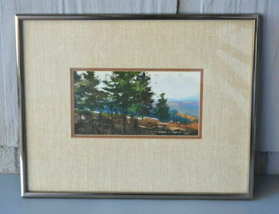 CARL J DALIO WATERCOLOR PAINTING - "BELOW MOUNT EVANS" COLORADO FRAMED (1 of 2)