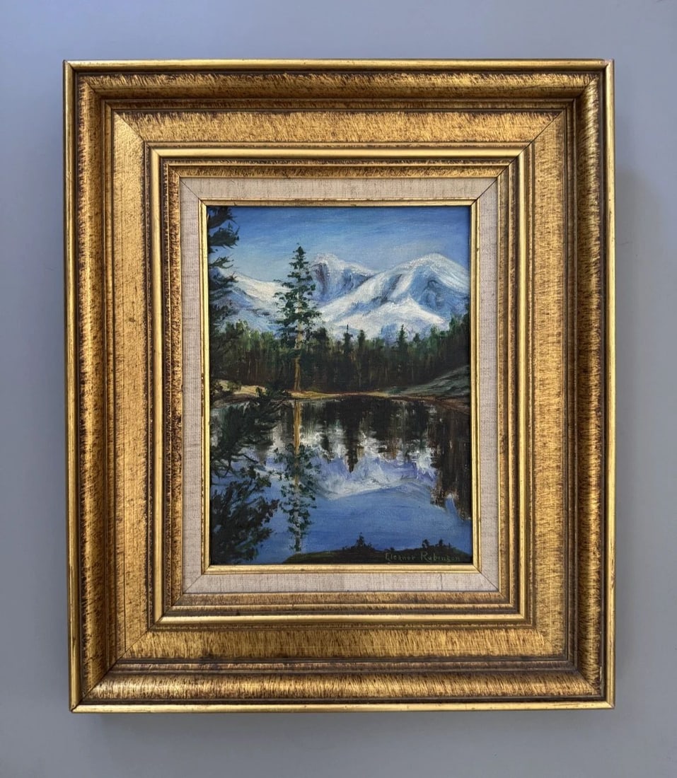 WINTER WESTERN MOUNTAIN LANDSCAPE ELEANOR ROBINSON ORIGINAL PAINTING (1 of 2)