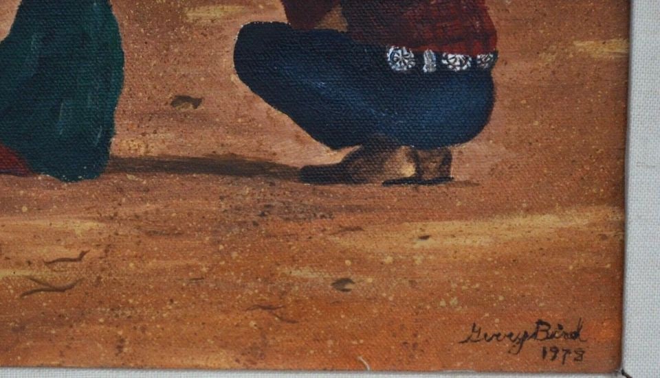 GERRY BIRD - PAINTING NAVAJO INDIANS CAMPING ON DESERT FLOOR OF MONUMENT VALLEY (1 of 2)