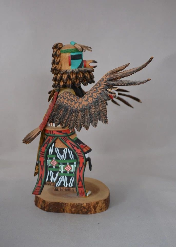 VINTAGE HOPI KACHINA - EAGLE KACHINA - RON DUWYENIE - 9" TALL (1 of 2)