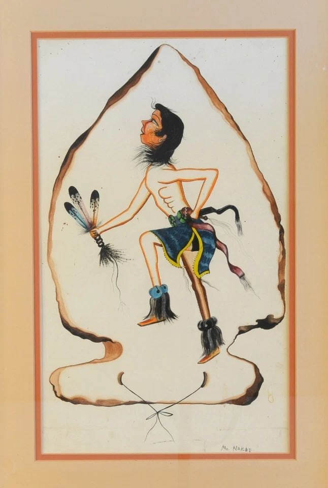 ORIGINAL PAINTING OF YOUNG NATIVE AMERICAN DANCER - NAKAI (1 of 2)