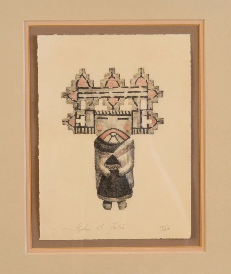 FRAMED HOPI MAIDEN KACHINA LMTD ED. LITHOGRAPH PRINT - SIGNED STEPHEN D. FORBIS (1 of 2)