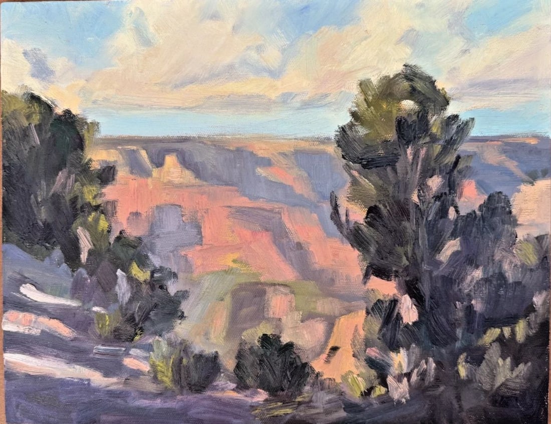 GRAND CANYON ARIZONA ORIGINAL PAINTING BY CYNDI THAU 11 X 14: Grand Canyon 11 x 14 " Cyndi Thau was born in Arizona and has travelled widely including through South and Central America. For many years Cyndi resided in the peaceful region of Oak Creek Canyon, nor