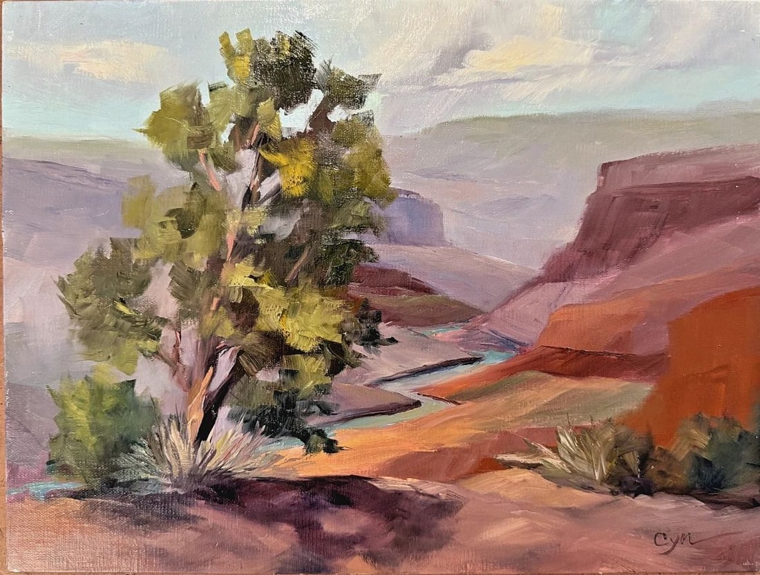 GRAND CANYON EAST COLORADO RIVER ORIGINAL OIL ON BOARD PAINTING (1 of 2)