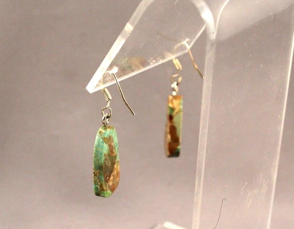 VINTAGE NAVAJO TURQUOISE TABS EARRINGS - (1 of 2)