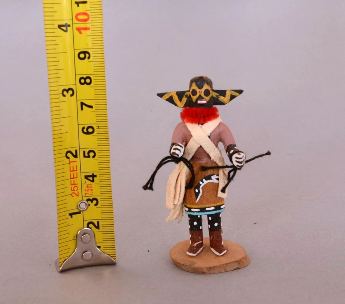 VINTAGE MINIATURE KACHINA DOLL - RACER SNAKE - BY JP - 3" TALL (1 of 2)