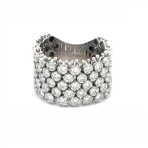 BIRKS DIAMOND 18K GOLD RING WHITE FLEX SOFT CHAIN BAND: BIRKS DIAMOND 18K GOLD RING WHITE FLEX SOFT CHAIN BAND This gorgeous authentic Birks ring is crafted from 18k white gold featuring a soft flexible chain band 14mm wide 23mm across the front of the ban