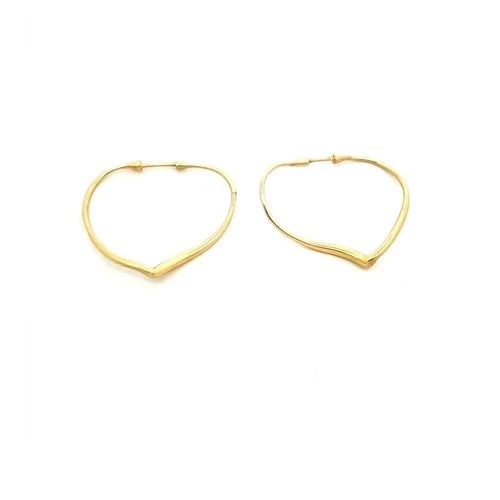 TIFFANY & CO. PERETTI GOLD HOOP EARRINGS 18K YELLOW OPEN HEART DANGLE STYLE: TIFFANY & CO. PERETTI GOLD HOOP EARRINGS 18K YELLOW OPEN HEART DANGLE STYLE These chic lovely earrings are from Tiffany & Co. by designer Elsa Peretti from her Open Heart Collection. The earrings are 