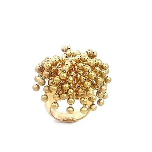 CARTIER PERRUQUE GOLD TOGGLE RING 18K YELLOW BEADED STYLE PAPER BOX (1 of 2)
