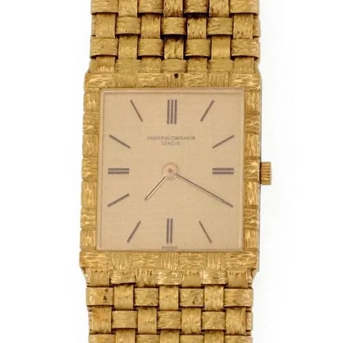 VACHERON CONSTANTIN MEN'S WATCH HAND WIND 18K YELLOW GOLD BASKET WEAVE: VACHERON CONSTANTIN MEN'S WATCH HAND WIND 18K YELLOW GOLD BASKET WEAVE Vacheron Constantin Hand Wind 18k Yellow Gold Basket Weave Men's Watch Description This is an authentic luxury men's watch by Vac