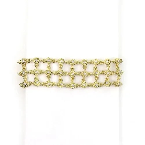 CASSIS 1.75CT DIAMOND 18K YELLOW GOLD 3 ROW LADDER STYLE CHAIN BRACELET: CASSIS 1.75CT DIAMOND 18K YELLOW GOLD 3 ROW LADDER STYLE CHAIN BRACELET Cassis 1.75ct Diamond 18k Yellow Gold 3 Row Ladder Style Chain Bracelet Description This is gorgeous Cassis style bracelet, it i