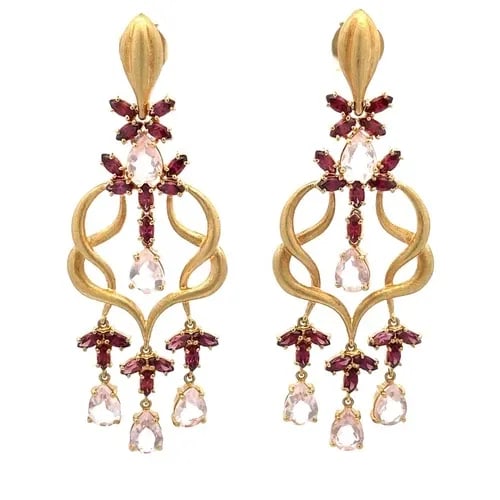 CARLA AMORIM CHANDELIER EARRINGS TOURMALINE 18K YELLOW GOLD (1 of 2)