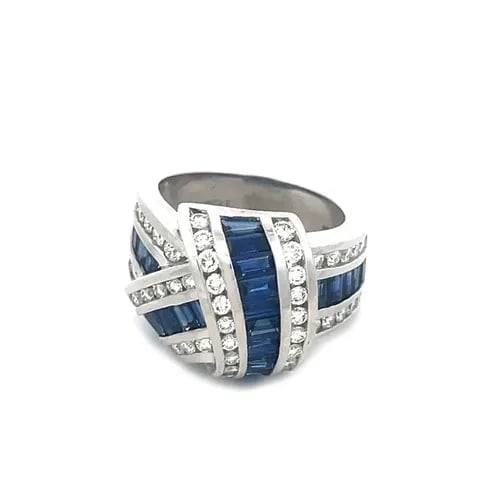 CHARLES KRYPELL SAPPHIRE DIAMOND RING PLATINUM INTERLACED RIBBON STYLE: CHARLES KRYPELL SAPPHIRE DIAMOND RING PLATINUM INTERLACED RIBBON STYLE Not Found