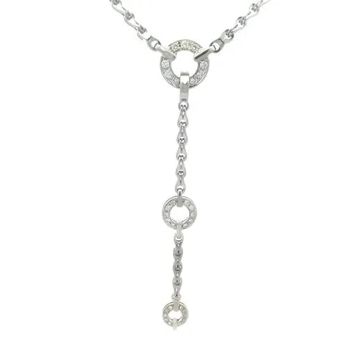 DI MODOLO TRIADRA DIAMOND GOLD NECKLACE 18K WHITE LARIAT CIRCLE MOTIFS: DI MODOLO TRIADRA DIAMOND GOLD NECKLACE 18K WHITE LARIAT CIRCLE MOTIFS The Di Modolo Triadra Collection diamond gold necklace is a stunning piece of fine jewelry featuring a lariat style with 3 circle
