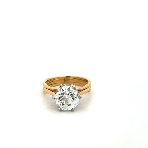 3.00 CARAT OLD EUROPEAN CUT J SI1 DIAMOND 14 KARAT TWO TONE GOLD ENGAGEMENT RING: 3.00 CARAT OLD EUROPEAN CUT J SI1 DIAMOND 14 KARAT TWO TONE GOLD ENGAGEMENT RING PRODUCT DESCRIPTION Title: 3.00 Carat Old European Cut J SI1 Diamond 14 Karat Two Tone Gold Engagement Ring Style: Enga
